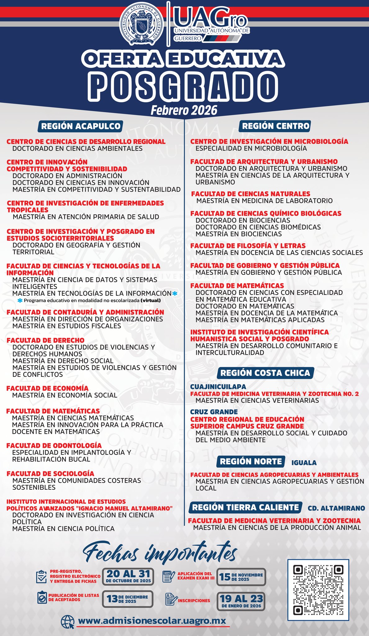La UAGro te invita a conocer la  Oferta Educativa de Posgrado